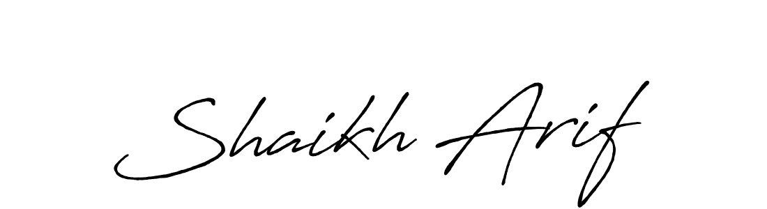 Make a beautiful signature design for name Shaikh Arif. With this signature (Antro_Vectra_Bolder) style, you can create a handwritten signature for free. Shaikh Arif signature style 7 images and pictures png