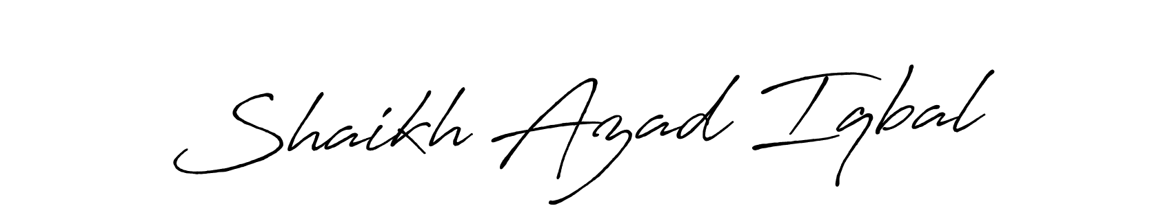 Create a beautiful signature design for name Shaikh Azad Iqbal. With this signature (Antro_Vectra_Bolder) fonts, you can make a handwritten signature for free. Shaikh Azad Iqbal signature style 7 images and pictures png