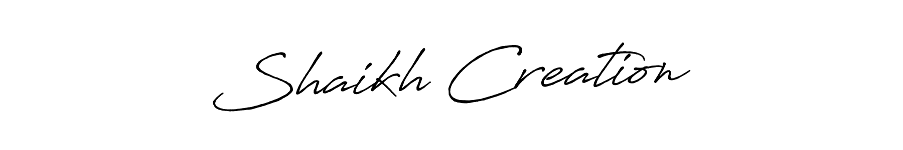 Create a beautiful signature design for name Shaikh Creation…. With this signature (Antro_Vectra_Bolder) fonts, you can make a handwritten signature for free. Shaikh Creation… signature style 7 images and pictures png