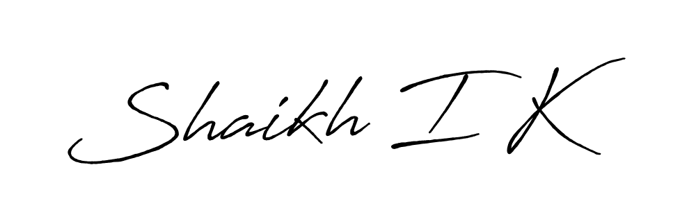 Also You can easily find your signature by using the search form. We will create Shaikh I K name handwritten signature images for you free of cost using Antro_Vectra_Bolder sign style. Shaikh I K signature style 7 images and pictures png