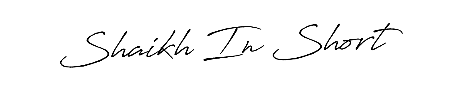 The best way (Antro_Vectra_Bolder) to make a short signature is to pick only two or three words in your name. The name Shaikh In Short include a total of six letters. For converting this name. Shaikh In Short signature style 7 images and pictures png