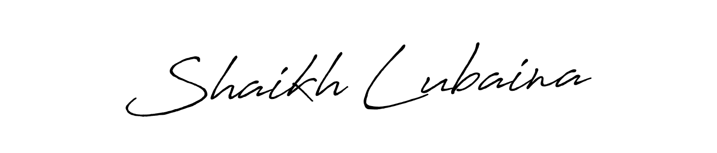 Create a beautiful signature design for name Shaikh Lubaina. With this signature (Antro_Vectra_Bolder) fonts, you can make a handwritten signature for free. Shaikh Lubaina signature style 7 images and pictures png