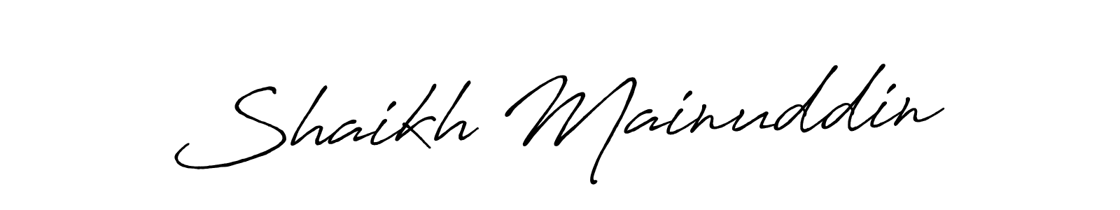 Create a beautiful signature design for name Shaikh Mainuddin. With this signature (Antro_Vectra_Bolder) fonts, you can make a handwritten signature for free. Shaikh Mainuddin signature style 7 images and pictures png