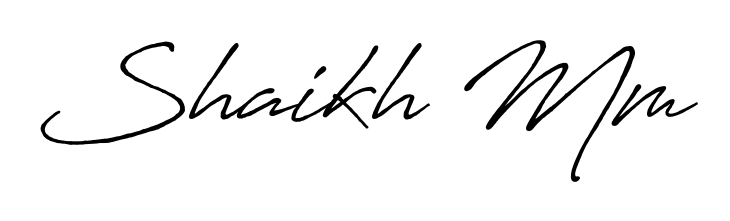 The Antro_Vectra_Bolder font transforms the name Shaikh Mm into an executive sign with sharp precision and distinguished character. Shaikh Mm signature style 7 images and pictures png