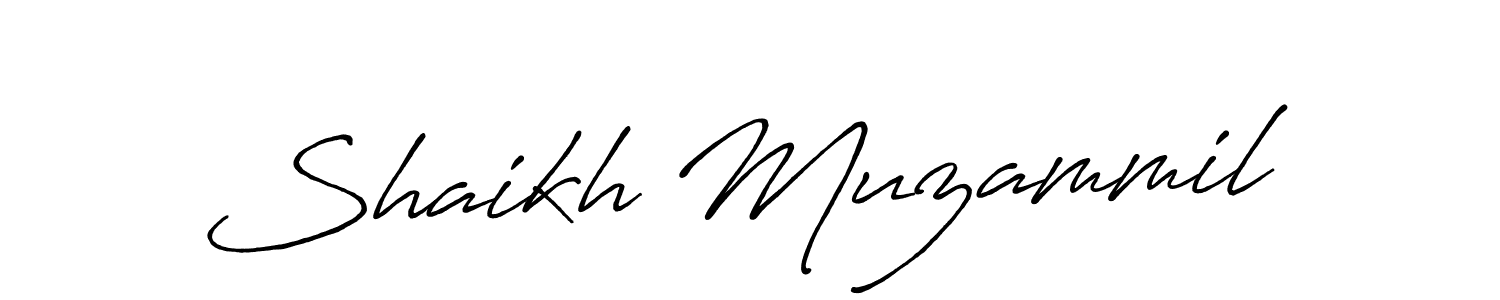 Design your own signature with our free online signature maker. With this signature software, you can create a handwritten (Antro_Vectra_Bolder) signature for name Shaikh Muzammil. Shaikh Muzammil signature style 7 images and pictures png