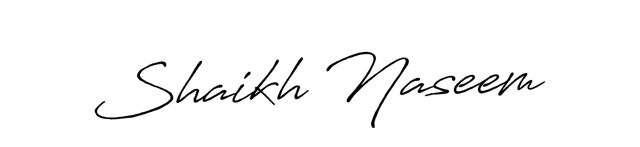 How to make Shaikh Naseem name signature. Use Antro_Vectra_Bolder style for creating short signs online. This is the latest handwritten sign. Shaikh Naseem signature style 7 images and pictures png