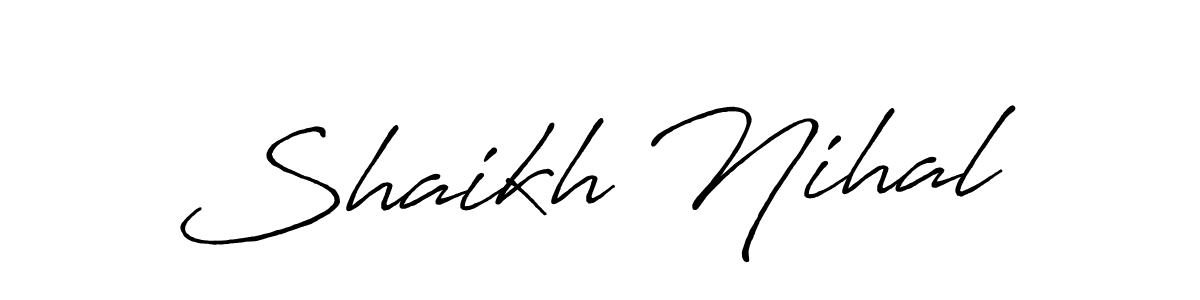 Similarly Antro_Vectra_Bolder is the best handwritten signature design. Signature creator online .You can use it as an online autograph creator for name Shaikh Nihal. Shaikh Nihal signature style 7 images and pictures png