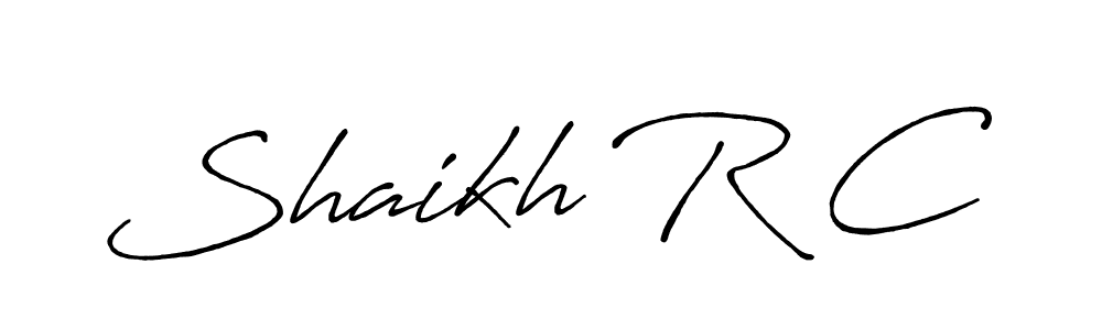 if you are searching for the best signature style for your name Shaikh R C. so please give up your signature search. here we have designed multiple signature styles  using Antro_Vectra_Bolder. Shaikh R C signature style 7 images and pictures png