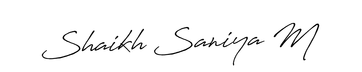 Shaikh Saniya M stylish signature style. Best Handwritten Sign (Antro_Vectra_Bolder) for my name. Handwritten Signature Collection Ideas for my name Shaikh Saniya M. Shaikh Saniya M signature style 7 images and pictures png