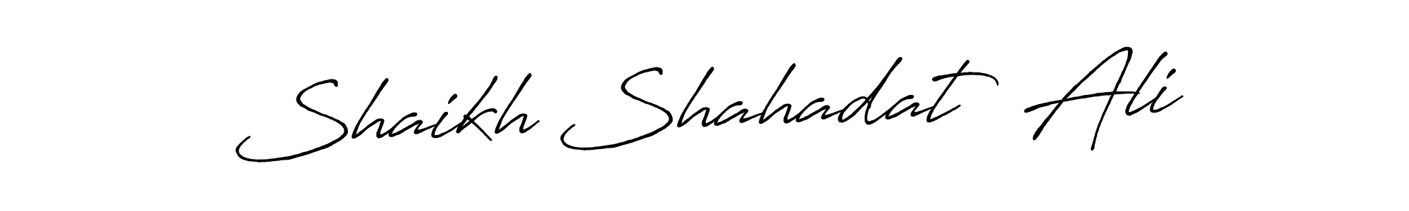 The best way (Antro_Vectra_Bolder) to make a short signature is to pick only two or three words in your name. The name Shaikh Shahadat  Ali include a total of six letters. For converting this name. Shaikh Shahadat  Ali signature style 7 images and pictures png