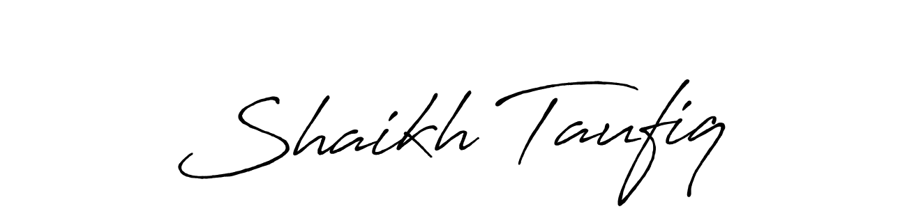 Design your own signature with our free online signature maker. With this signature software, you can create a handwritten (Antro_Vectra_Bolder) signature for name Shaikh Taufiq. Shaikh Taufiq signature style 7 images and pictures png