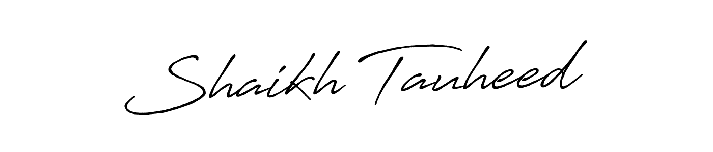 How to Draw Shaikh Tauheed signature style? Antro_Vectra_Bolder is a latest design signature styles for name Shaikh Tauheed. Shaikh Tauheed signature style 7 images and pictures png