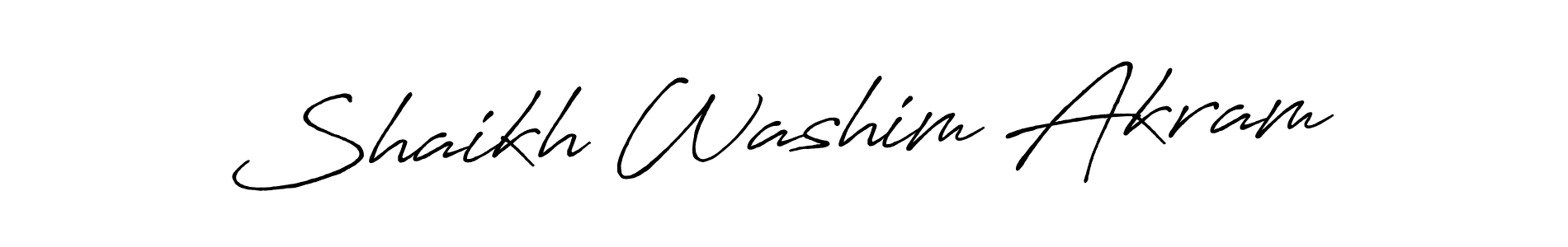 How to make Shaikh Washim Akram name signature. Use Antro_Vectra_Bolder style for creating short signs online. This is the latest handwritten sign. Shaikh Washim Akram signature style 7 images and pictures png