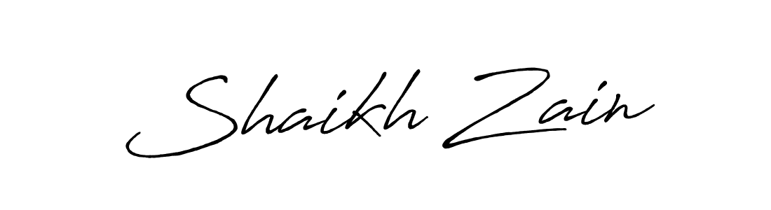 How to make Shaikh Zain name signature. Use Antro_Vectra_Bolder style for creating short signs online. This is the latest handwritten sign. Shaikh Zain signature style 7 images and pictures png