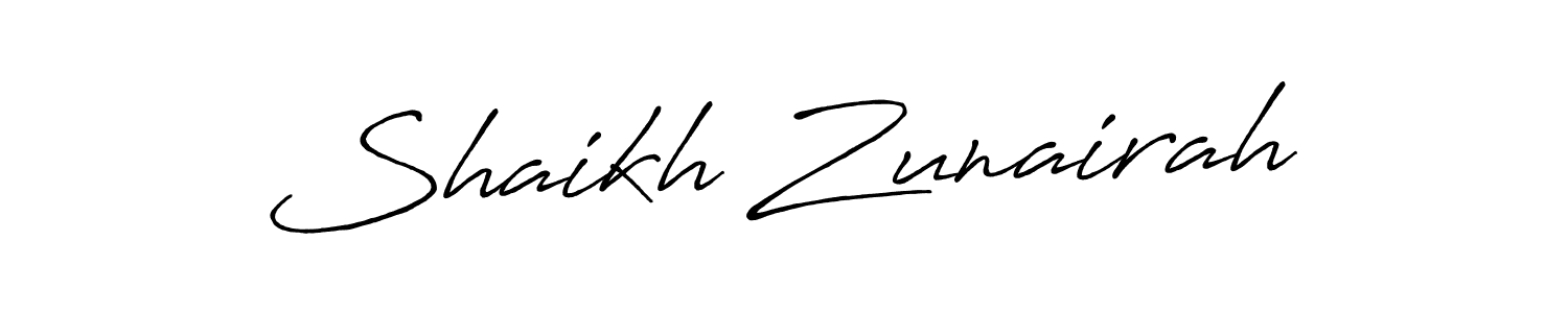 Similarly Antro_Vectra_Bolder is the best handwritten signature design. Signature creator online .You can use it as an online autograph creator for name Shaikh Zunairah. Shaikh Zunairah signature style 7 images and pictures png