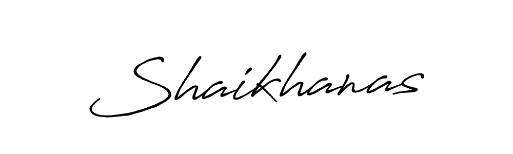 Make a beautiful signature design for name Shaikhanas. With this signature (Antro_Vectra_Bolder) style, you can create a handwritten signature for free. Shaikhanas signature style 7 images and pictures png