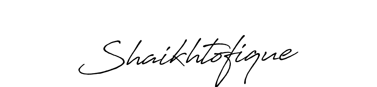 You should practise on your own different ways (Antro_Vectra_Bolder) to write your name (Shaikhtofique) in signature. don't let someone else do it for you. Shaikhtofique signature style 7 images and pictures png