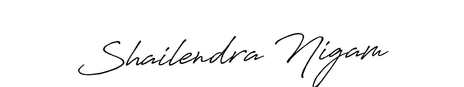 Make a beautiful signature design for name Shailendra Nigam. With this signature (Antro_Vectra_Bolder) style, you can create a handwritten signature for free. Shailendra Nigam signature style 7 images and pictures png