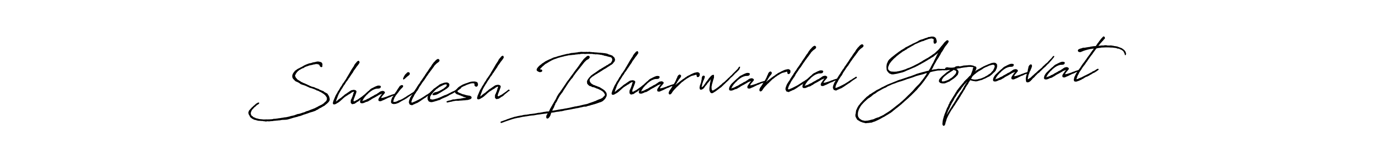 Make a beautiful signature design for name Shailesh Bharwarlal Gopavat. With this signature (Antro_Vectra_Bolder) style, you can create a handwritten signature for free. Shailesh Bharwarlal Gopavat signature style 7 images and pictures png