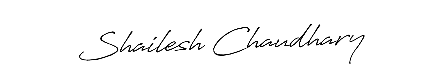 How to make Shailesh Chaudhary name signature. Use Antro_Vectra_Bolder style for creating short signs online. This is the latest handwritten sign. Shailesh Chaudhary signature style 7 images and pictures png