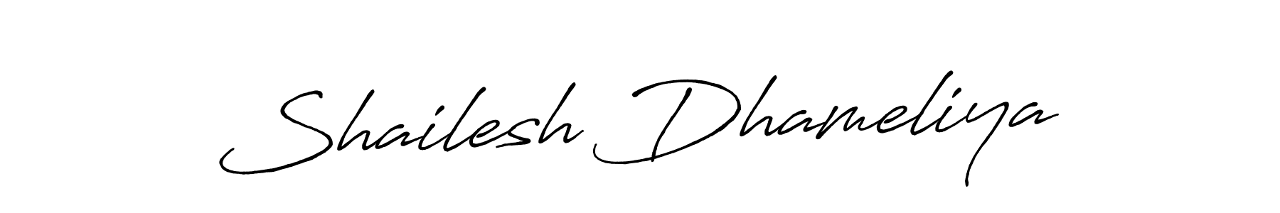 Design your own signature with our free online signature maker. With this signature software, you can create a handwritten (Antro_Vectra_Bolder) signature for name Shailesh Dhameliya. Shailesh Dhameliya signature style 7 images and pictures png