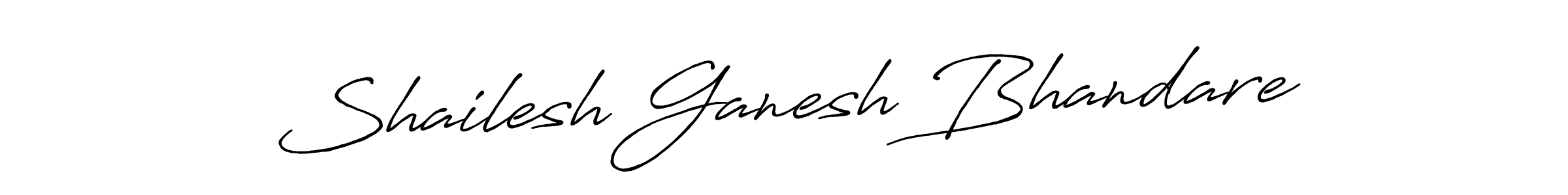 Antro_Vectra_Bolder is a professional signature style that is perfect for those who want to add a touch of class to their signature. It is also a great choice for those who want to make their signature more unique. Get Shailesh Ganesh Bhandare name to fancy signature for free. Shailesh Ganesh Bhandare signature style 7 images and pictures png