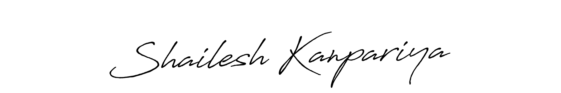 How to make Shailesh Kanpariya name signature. Use Antro_Vectra_Bolder style for creating short signs online. This is the latest handwritten sign. Shailesh Kanpariya signature style 7 images and pictures png