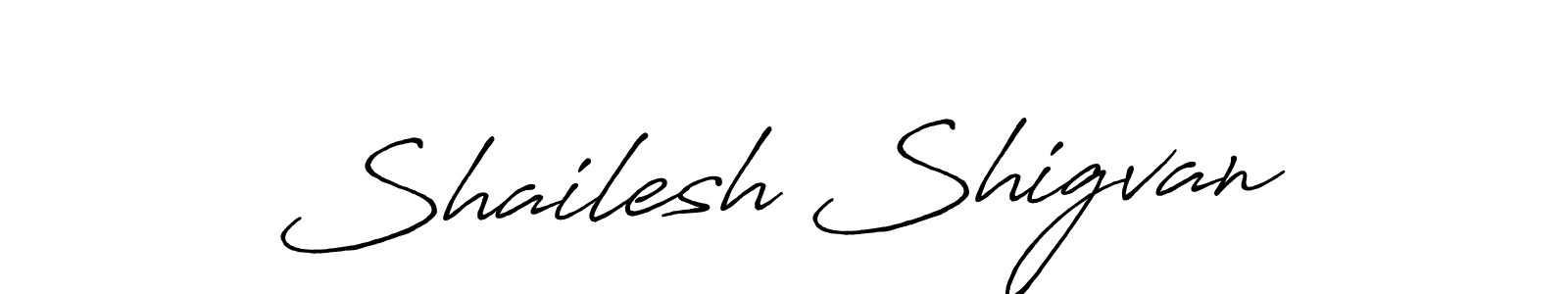 Make a beautiful signature design for name Shailesh Shigvan. With this signature (Antro_Vectra_Bolder) style, you can create a handwritten signature for free. Shailesh Shigvan signature style 7 images and pictures png