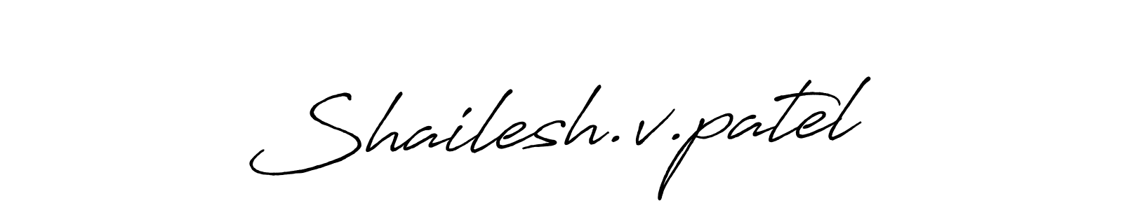 Also we have Shailesh.v.patel name is the best signature style. Create professional handwritten signature collection using Antro_Vectra_Bolder autograph style. Shailesh.v.patel signature style 7 images and pictures png