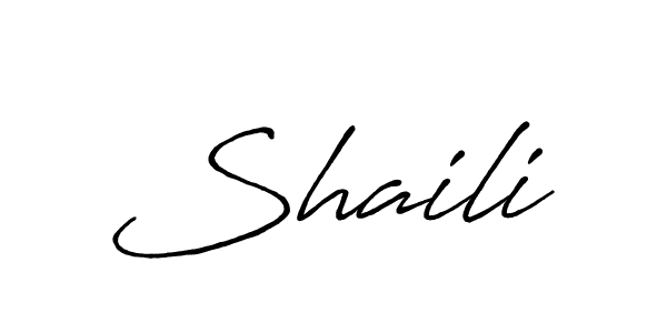 Make a beautiful signature design for name Shaili. With this signature (Antro_Vectra_Bolder) style, you can create a handwritten signature for free. Shaili signature style 7 images and pictures png