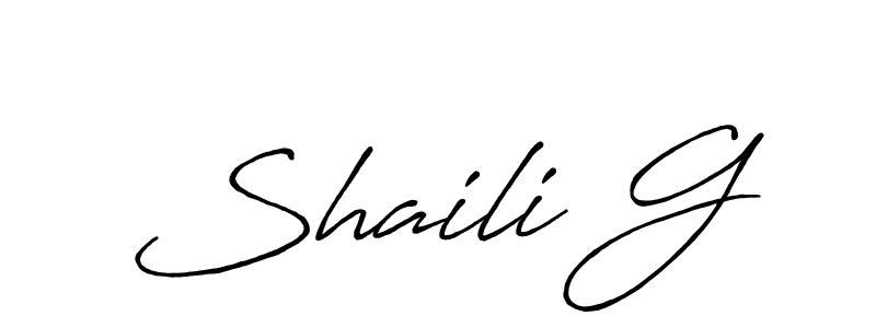 This is the best signature style for the Shaili G name. Also you like these signature font (Antro_Vectra_Bolder). Mix name signature. Shaili G signature style 7 images and pictures png
