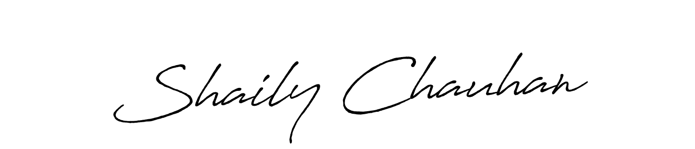 Make a beautiful signature design for name Shaily Chauhan. With this signature (Antro_Vectra_Bolder) style, you can create a handwritten signature for free. Shaily Chauhan signature style 7 images and pictures png