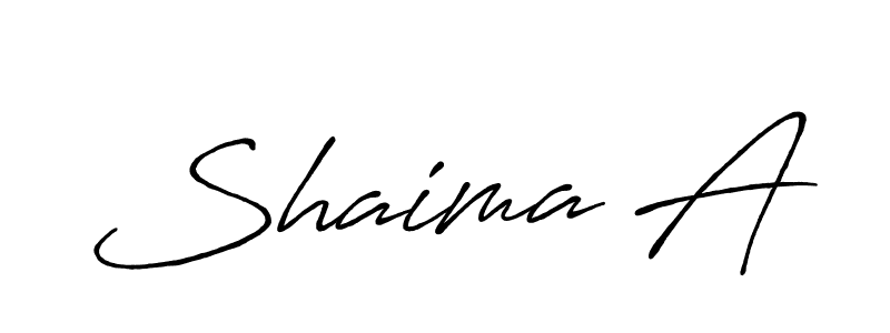 Make a beautiful signature design for name Shaima A. With this signature (Antro_Vectra_Bolder) style, you can create a handwritten signature for free. Shaima A signature style 7 images and pictures png