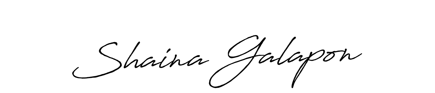 Make a beautiful signature design for name Shaina Galapon. With this signature (Antro_Vectra_Bolder) style, you can create a handwritten signature for free. Shaina Galapon signature style 7 images and pictures png