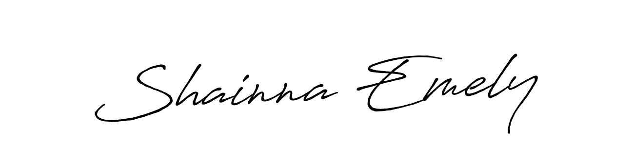 Similarly Antro_Vectra_Bolder is the best handwritten signature design. Signature creator online .You can use it as an online autograph creator for name Shainna Emely. Shainna Emely signature style 7 images and pictures png