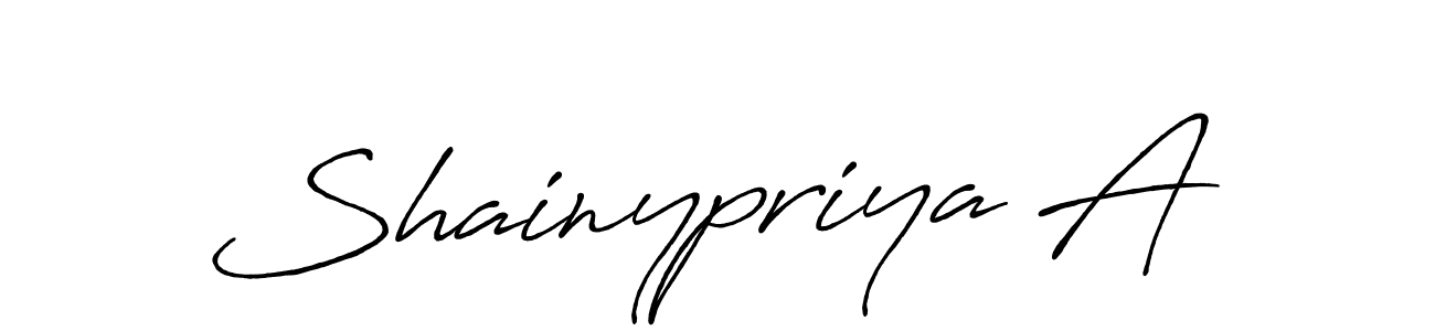 Use a signature maker to create a handwritten signature online. With this signature software, you can design (Antro_Vectra_Bolder) your own signature for name Shainypriya A. Shainypriya A signature style 7 images and pictures png