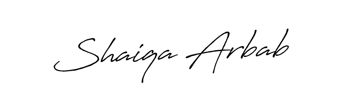 How to make Shaiqa Arbab name signature. Use Antro_Vectra_Bolder style for creating short signs online. This is the latest handwritten sign. Shaiqa Arbab signature style 7 images and pictures png
