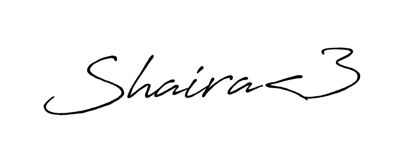 It looks lik you need a new signature style for name Shaira<3. Design unique handwritten (Antro_Vectra_Bolder) signature with our free signature maker in just a few clicks. Shaira<3 signature style 7 images and pictures png