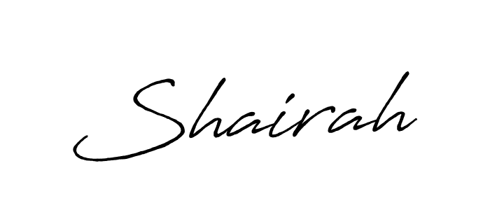 Use a signature maker to create a handwritten signature online. With this signature software, you can design (Antro_Vectra_Bolder) your own signature for name Shairah. Shairah signature style 7 images and pictures png