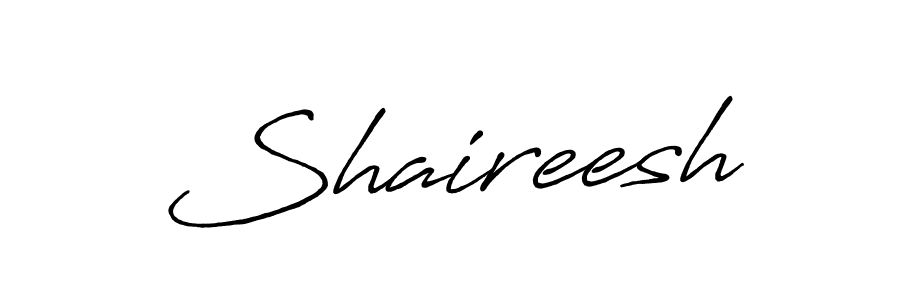The best way (Antro_Vectra_Bolder) to make a short signature is to pick only two or three words in your name. The name Shaireesh include a total of six letters. For converting this name. Shaireesh signature style 7 images and pictures png