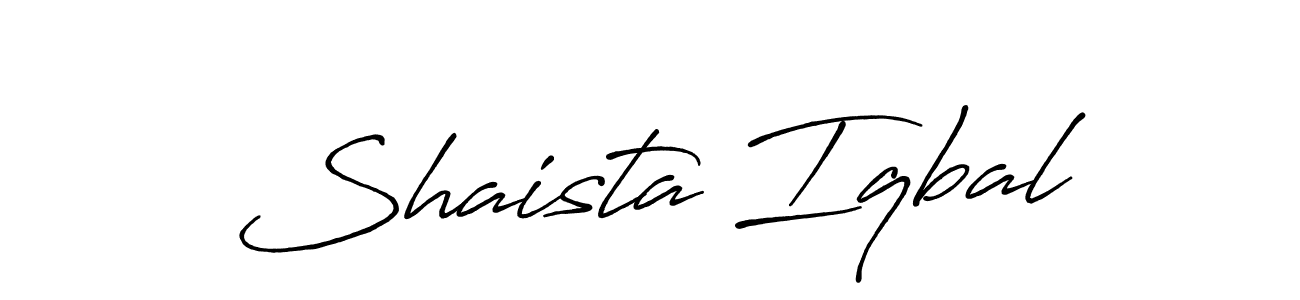 The best way (Antro_Vectra_Bolder) to make a short signature is to pick only two or three words in your name. The name Shaista Iqbal include a total of six letters. For converting this name. Shaista Iqbal signature style 7 images and pictures png
