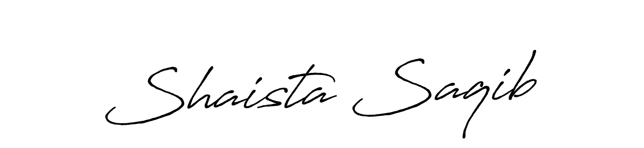 Shaista Saqib stylish signature style. Best Handwritten Sign (Antro_Vectra_Bolder) for my name. Handwritten Signature Collection Ideas for my name Shaista Saqib. Shaista Saqib signature style 7 images and pictures png
