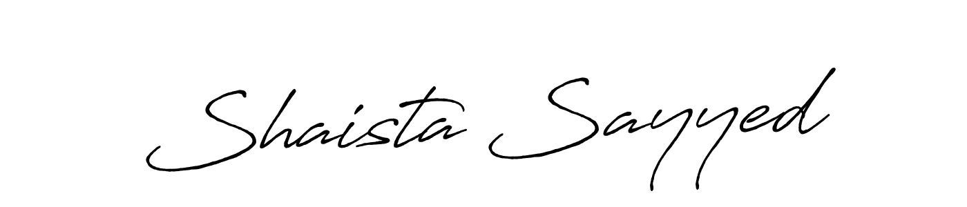 Antro_Vectra_Bolder is a professional signature style that is perfect for those who want to add a touch of class to their signature. It is also a great choice for those who want to make their signature more unique. Get Shaista Sayyed name to fancy signature for free. Shaista Sayyed signature style 7 images and pictures png