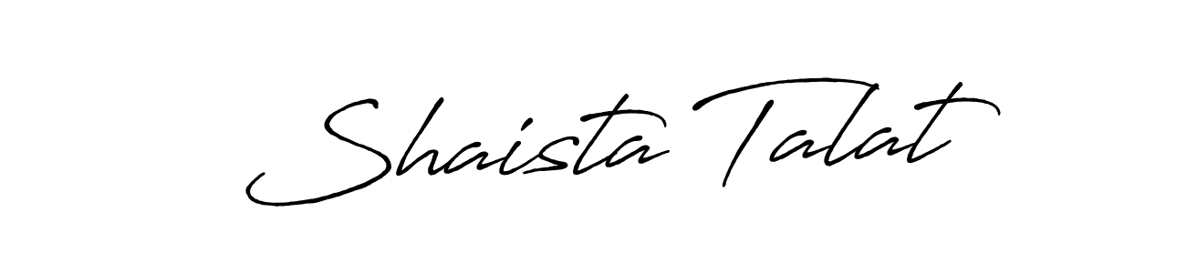 How to make Shaista Talat name signature. Use Antro_Vectra_Bolder style for creating short signs online. This is the latest handwritten sign. Shaista Talat signature style 7 images and pictures png