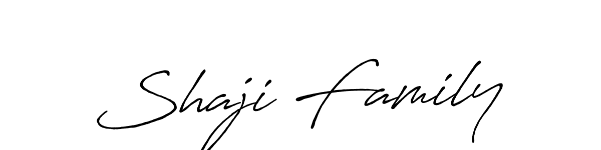 Also we have Shaji Family name is the best signature style. Create professional handwritten signature collection using Antro_Vectra_Bolder autograph style. Shaji Family signature style 7 images and pictures png
