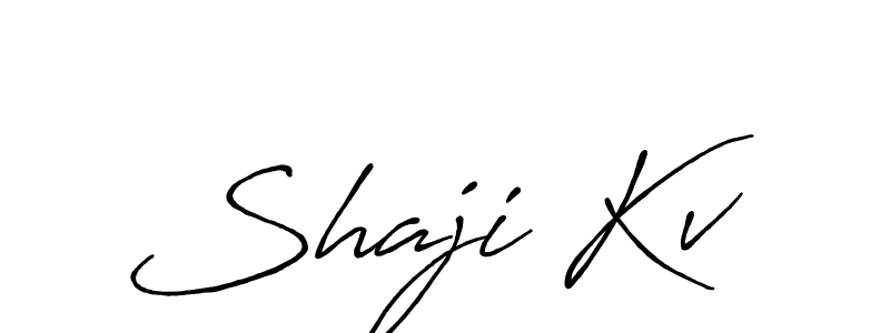 How to make Shaji Kv signature? Antro_Vectra_Bolder is a professional autograph style. Create handwritten signature for Shaji Kv name. Shaji Kv signature style 7 images and pictures png