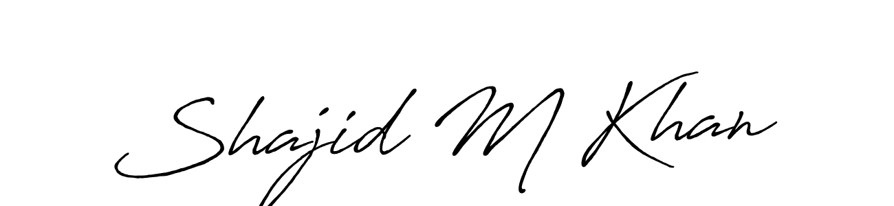 Create a beautiful signature design for name Shajid M Khan. With this signature (Antro_Vectra_Bolder) fonts, you can make a handwritten signature for free. Shajid M Khan signature style 7 images and pictures png