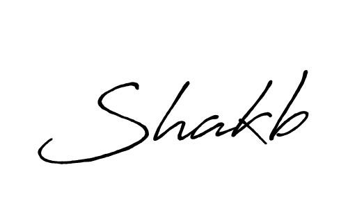 Use a signature maker to create a handwritten signature online. With this signature software, you can design (Antro_Vectra_Bolder) your own signature for name Shakb. Shakb signature style 7 images and pictures png