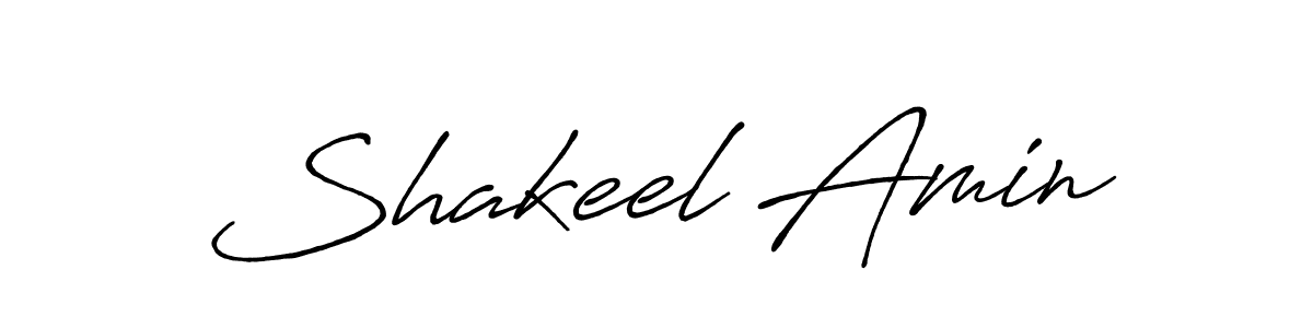 Design your own signature with our free online signature maker. With this signature software, you can create a handwritten (Antro_Vectra_Bolder) signature for name Shakeel Amin. Shakeel Amin signature style 7 images and pictures png