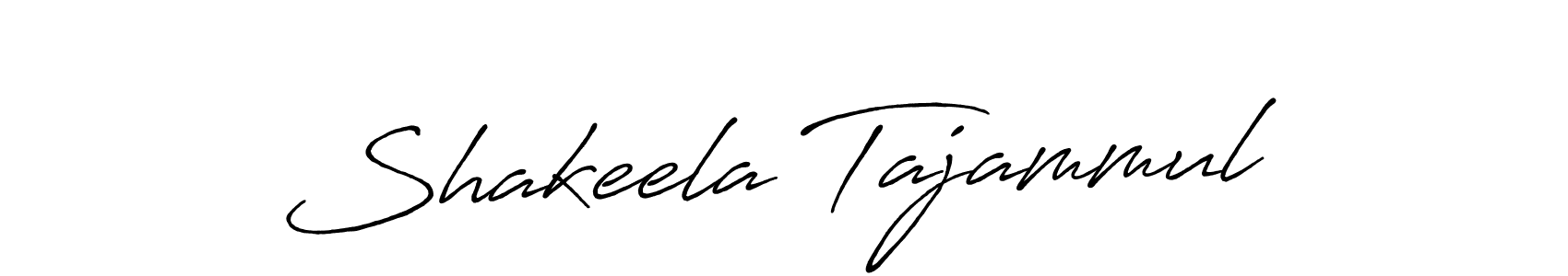 You should practise on your own different ways (Antro_Vectra_Bolder) to write your name (Shakeela Tajammul) in signature. don't let someone else do it for you. Shakeela Tajammul signature style 7 images and pictures png